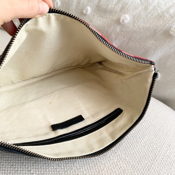 Oversized Leather/Fabric Clutch - Picture 5 of 5